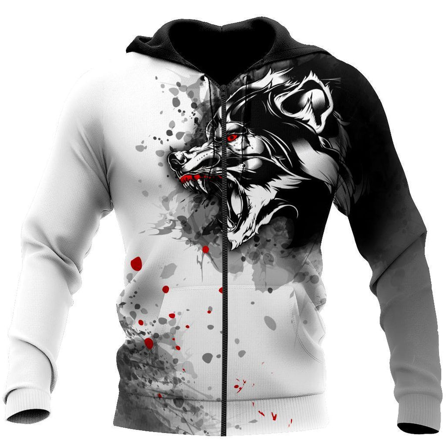 Wolf 3D Over Printed Hoodie for Men and Women-ML