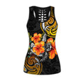 Amazing Polynesian Turtle Hibiscus Legging & Tank top-ML