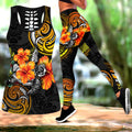 Amazing Polynesian Turtle Hibiscus Legging & Tank top-ML