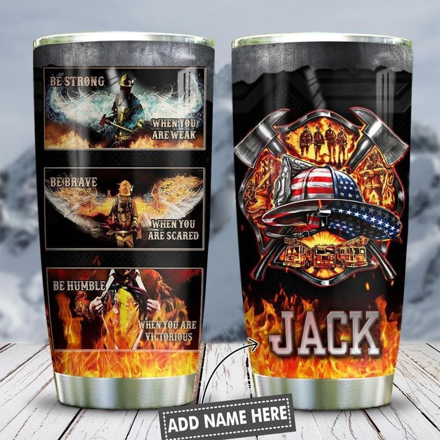 Personalized  Firefighter Customize Name Stainless Steel Tumbler