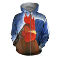 3D All Over Printed Chickens art Shirts-Apparel-6teenth World-ZIPPED HOODIE-S-Vibe Cosy™