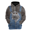 Love Cat cover British Shorthair face hair 3D all over shirts