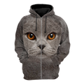 British Shorthair Cat face hair premium hoodie sweatshirt cover