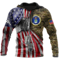 US Air Force tag Custom name 3D shirts for men and women Proud Military