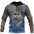 Love Cat cover British Shorthair face hair 3D all over shirts