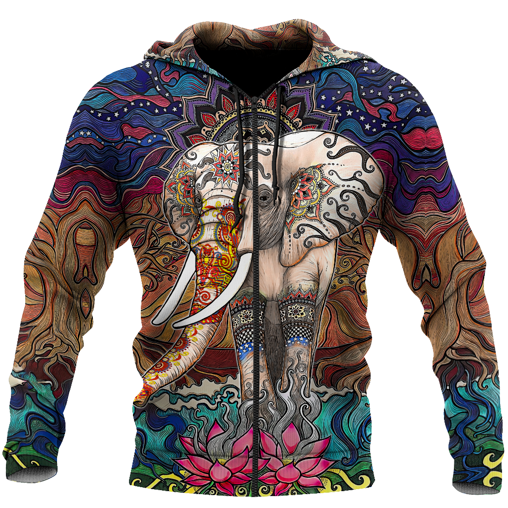 Mandala 3D All Over Printed Unisex Shirts Mandala Elephant